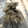 Elegant Imitation Silk Scarf - Solid Color, Sun Protection, Fashionable Female Shawl, Long and Simple Design