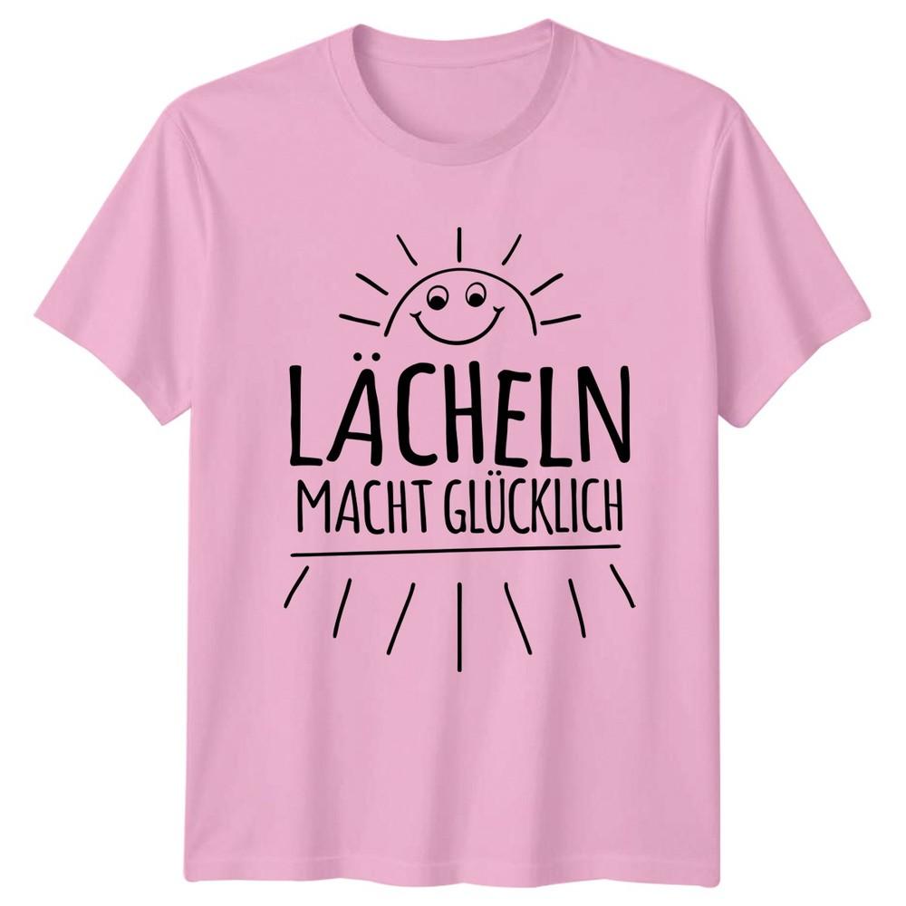 Lcheln Macht Glcklich TShirt GerUnisex Sayings Inspiration Birthday