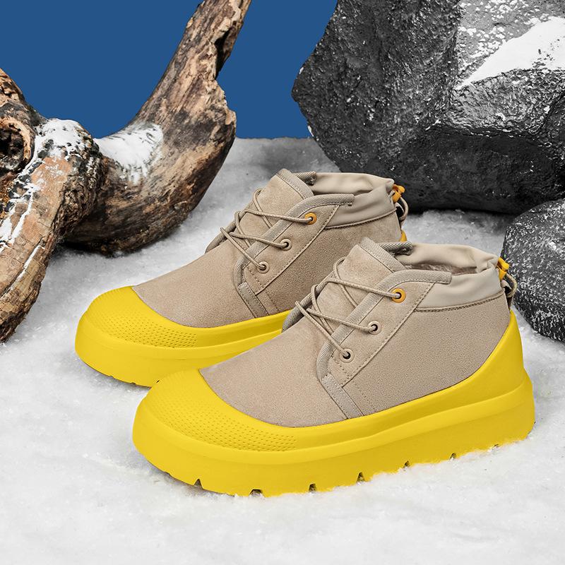 То же самое для мужчин и женщин зимой 2025 года, новые повседневные универсальные бархатные теплые сноубутсы, ветрозащитные полусапоги и хлопковые ботинки с защитой от мороза.