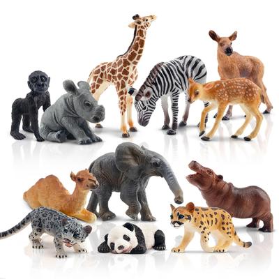 TOYMANY Набор из 12 фигурок диких животных, Реалистичные модели лесных животных, Популярные игрушки-животные, Подарки на день рождения, Украшения, Рождество, Новый год