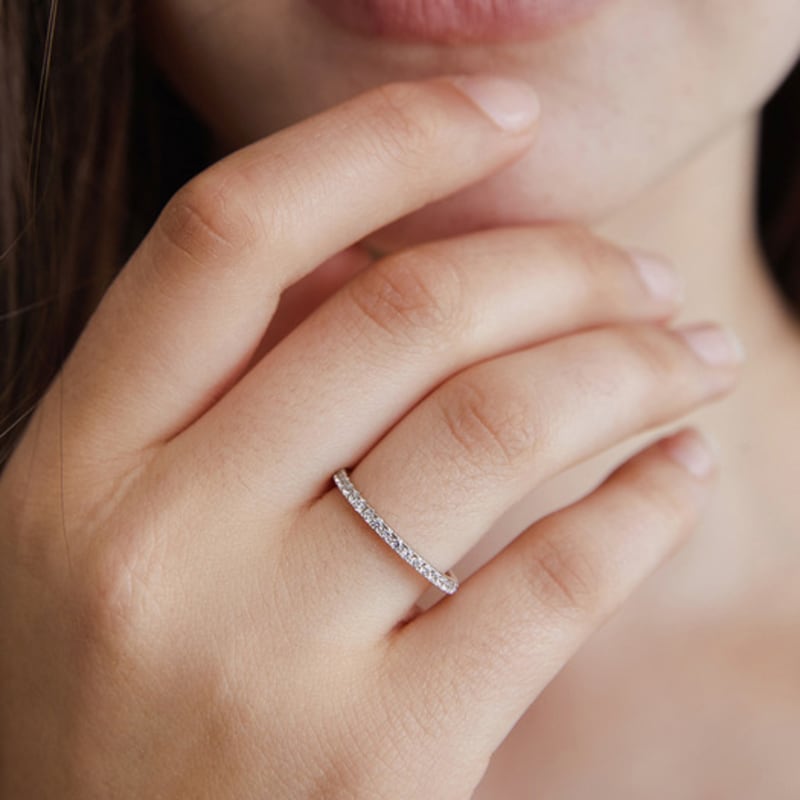 TATIANA (Silver 925) Simple Line Cubic Ring CR1853
