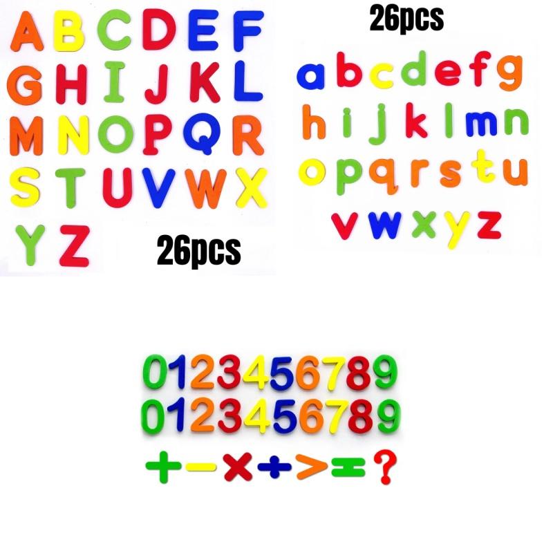 Магнитные буквы и цифры алфавит ABC 123 магниты на холодильник пластиковые образовательные дошкольные обучающие игрушки набор прописные строчные буквы математика