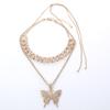 Big Butterfly Bling Necklace Rhinestone Fashion Collars Necklace  Necklace for Women