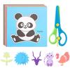 48/96sheets Paper Cuttings with Scissors Handmade DIY Colored Paper Painting Art Handicrafts Student School Office Supply TMZ