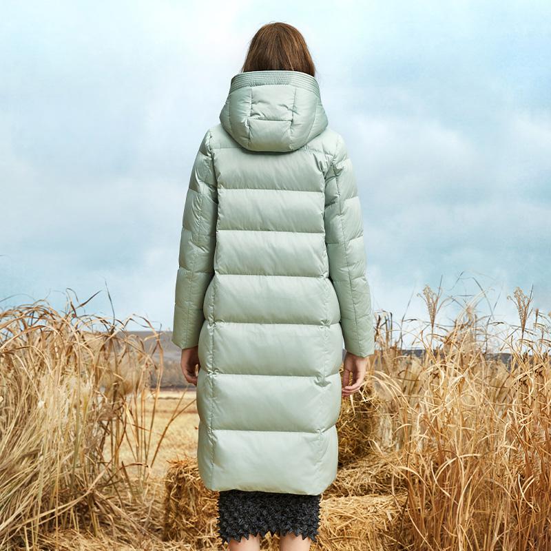 JAZZEVAR зимнее удлиненное хлопковое пальто, однотонное теплое уличное повседневное хлопковое пальто, хлопковая куртка с капюшоном