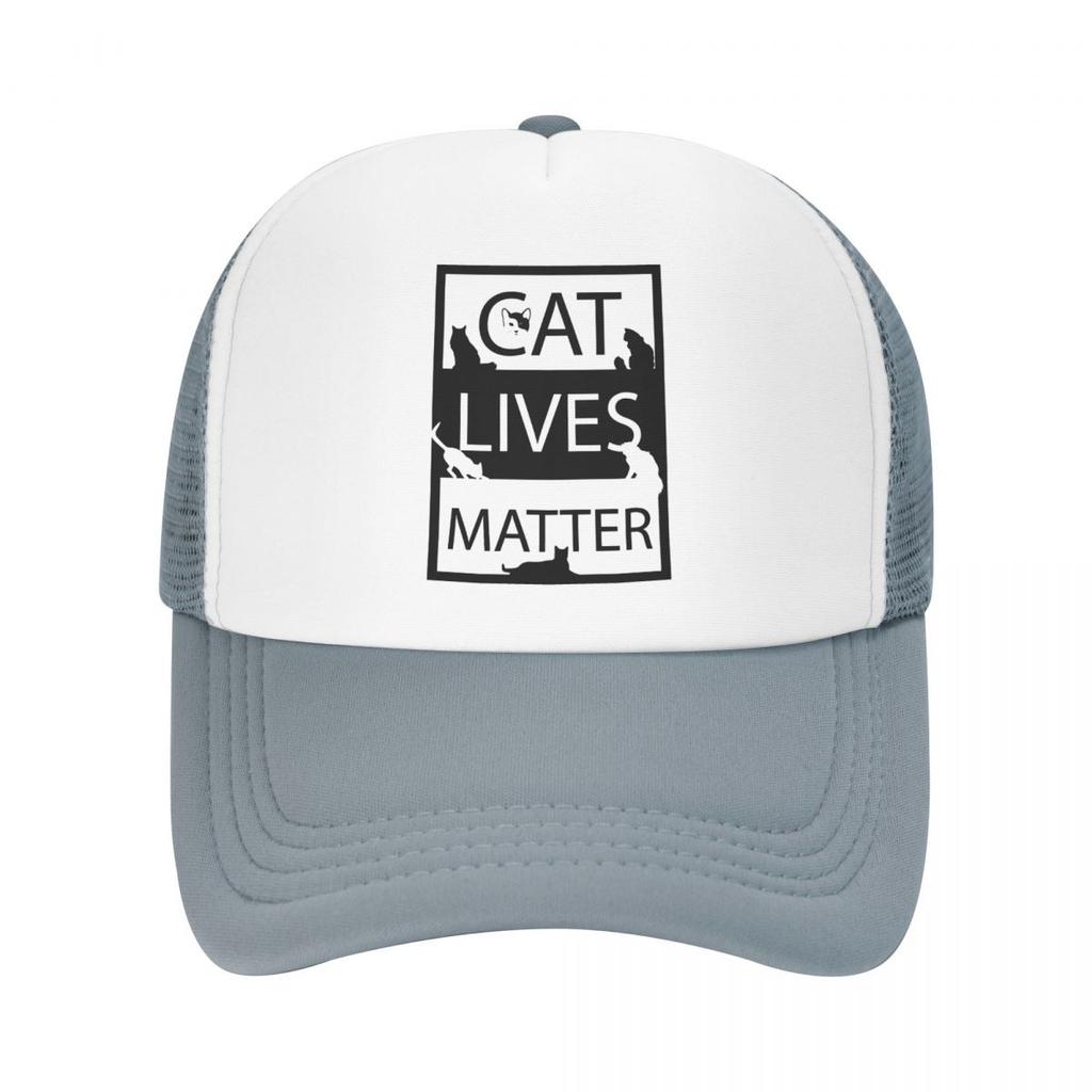 Cat Lives Matter Funny Baseball Caps Mesh Hats Casquette Sport Unisex Women Caps