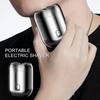 Мини-электробритва с двойной головкой, USB-перезаряжаемая, водонепроницаемая, дорожная, роторная бритва, портативный триммер для мужчин, инструмент для удаления волос и бороды, подарок отцу, парню