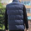 Мужской хлопковый жилет осень-зима с воротником-стойкой, без рукавов, застежкой-молнией, с карманами, однотонный утолщенный стеганый жилет, пальто