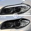 2Pcs Car Front Headlight Eyelids Eyebrow Cover Trim For BMW 5 Series F10 F11 2011 2012 2013 2014 Glossy Black/Carbon Fiber