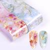 Nail Stickers,Marble Stained Starry Nail Art Sticker Pink Blue Foil Manicure Transfer Decals