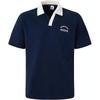 Color Block Outdoor Casual Sports Polo Shirt Men Tops Navy-Blue JD0331