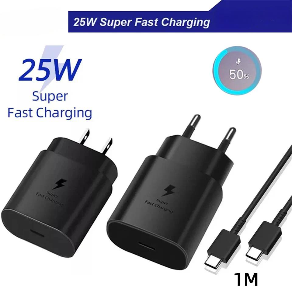 25W Super Fast Charger Usb Type C Cargador Chargeur Galaxy S24 S23 Plus S22 S21 A54 A71 A70 S20 FE M54 F14 Power Adapter
