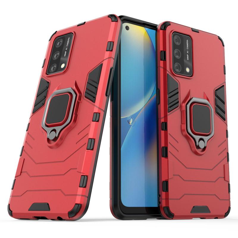 For OPPO Reno6 Reno 6 Lite Back Cover Phone Case Shockproof Armor Anti-Fall Metal Ring Holder Magnetic Protect Funda Coque Cases