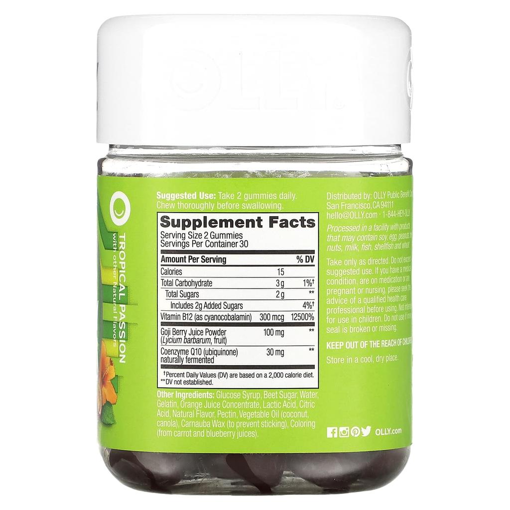 Daily Energy, Caffeine Free, Tropical Passion, 60 Gummies