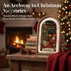 Rustic Christmas Wall Decor Wooden Decoration, Vintage Arched Window Frame Desktop Holiday Decor, Winter Xmas Party Table Sign