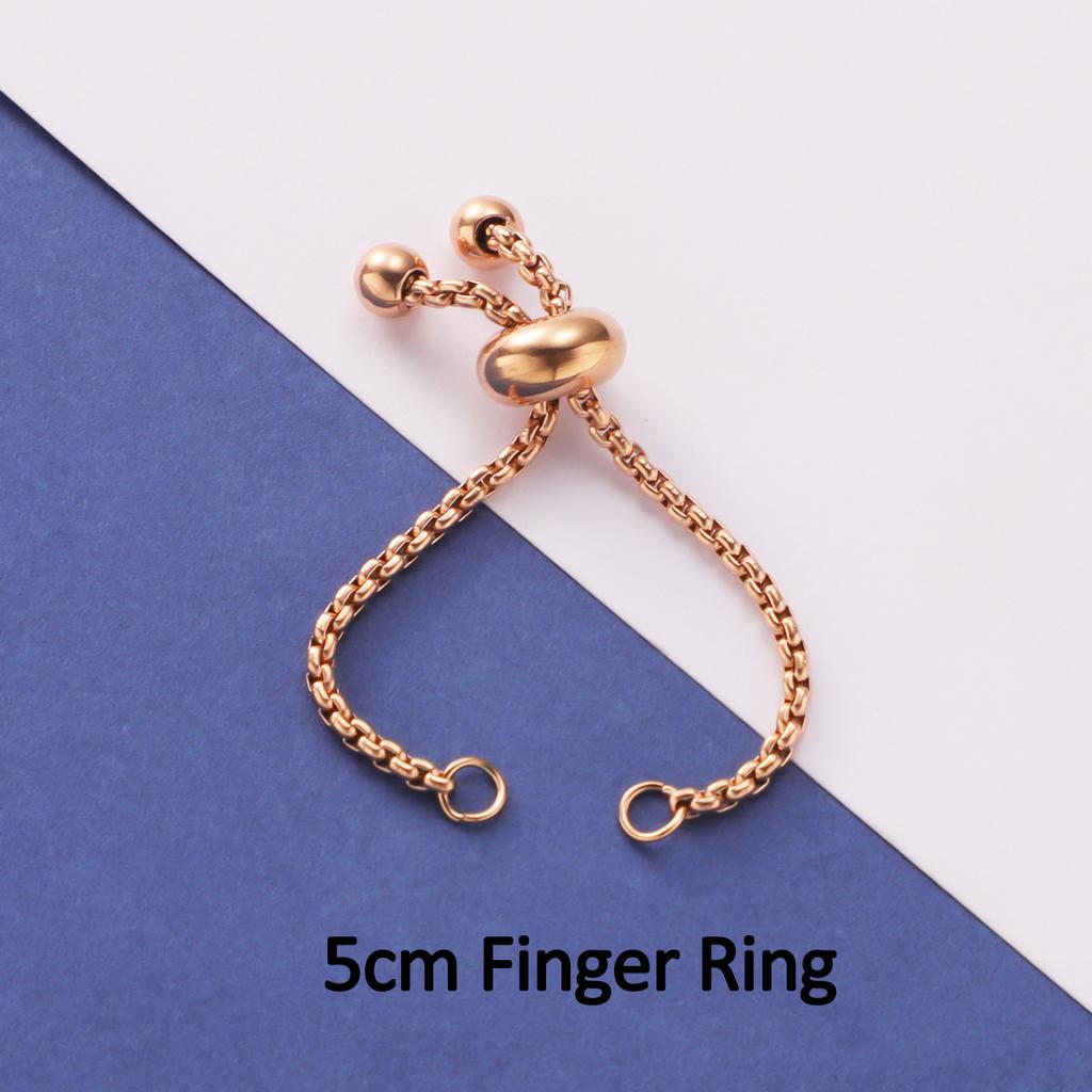 No Fade 3pcs Stainless Steel Gold Color Slider Bracelet Adjustable Chain with End Bead for Jewelry Making DIY Findings Component