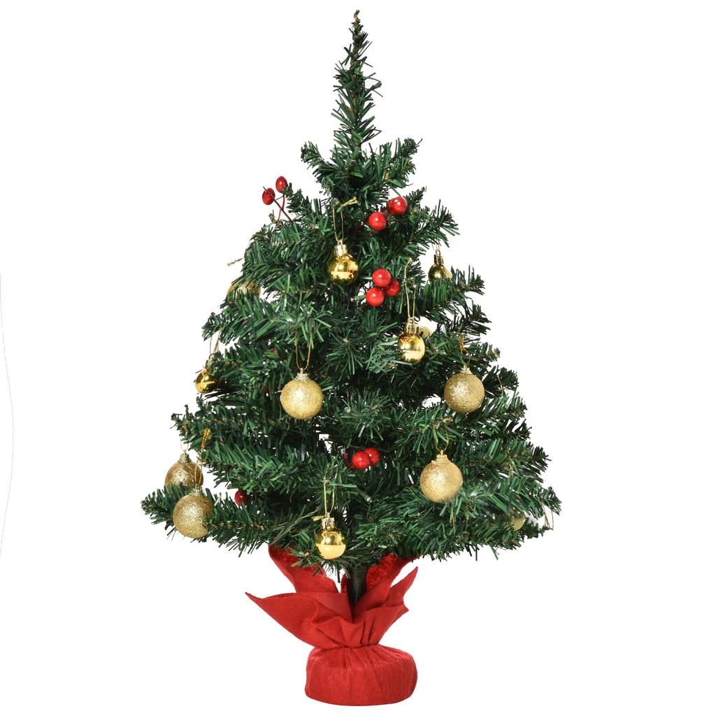 Small Christmas Tree 60cm with 15 LED Lights and Decorations