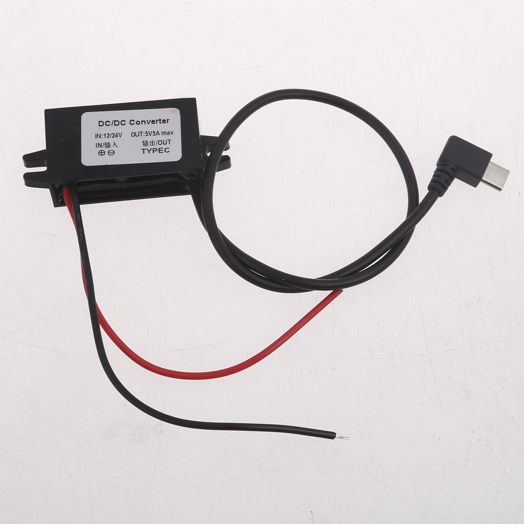 Преобразователь USB C от 12 В до 5 В, преобразователь постоянного тока 12 В в тип C, 5 В, 3 А, USB понижающий модуль, понижающий преобразователь постоянного тока 8-23 В, регулятор напряжения