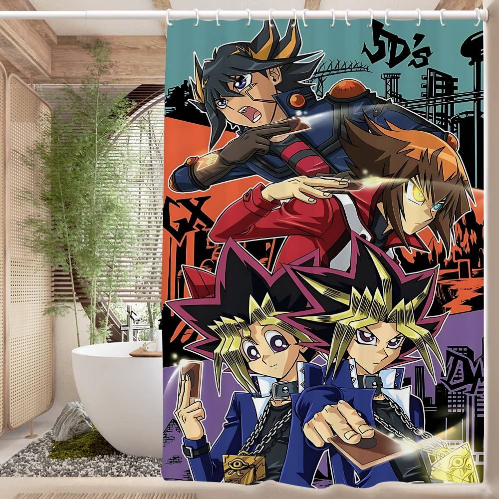 Amine Yu Gi Oh Retro Shower Curtain Summer Beach Bathroom Decorative Shower Curtain, Waterproof
