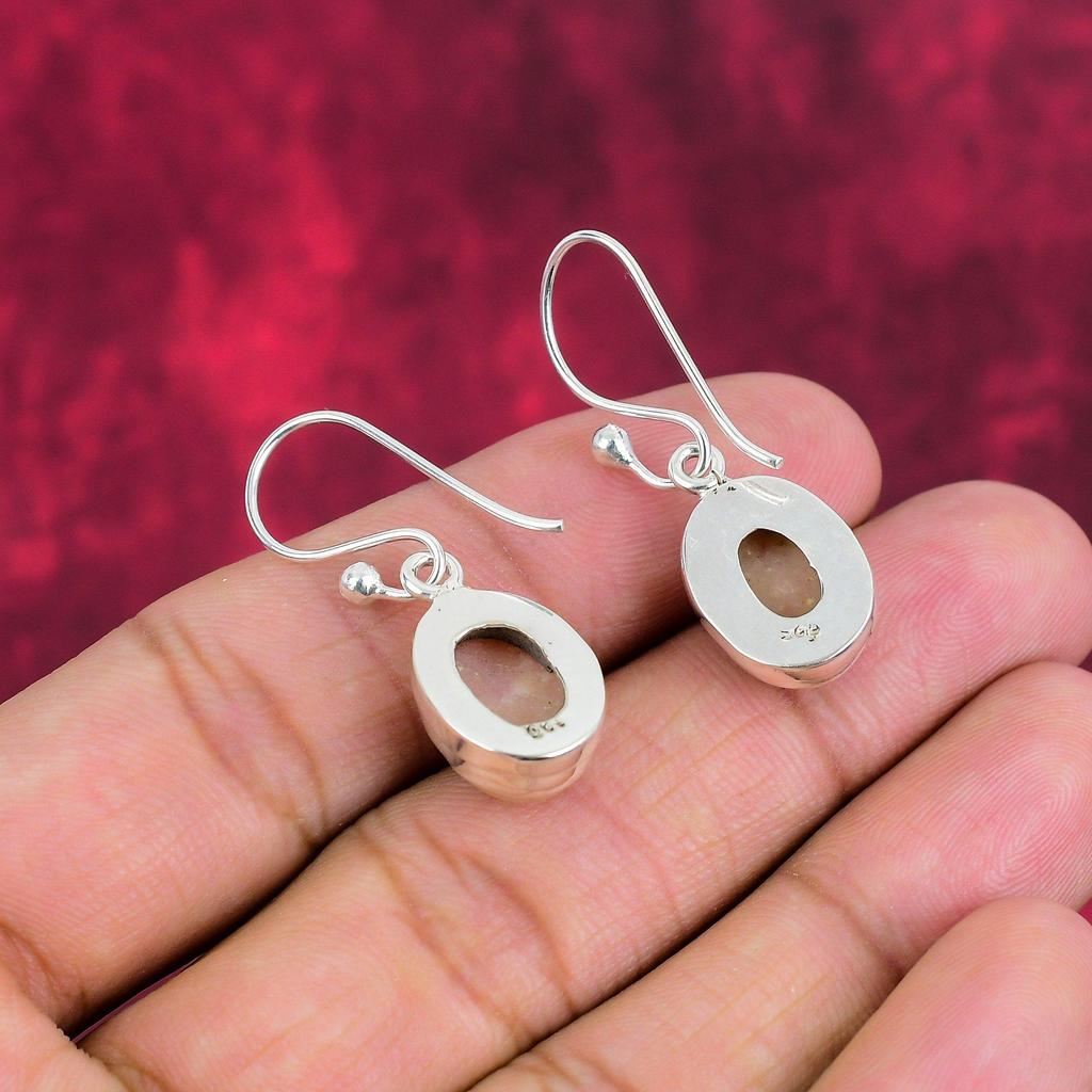 Серьги ручной работы с розовым опалом и драгоценными камнями, серьги из чистого серебра 925 пробы, уникальные дизайнерские украшения для женщин