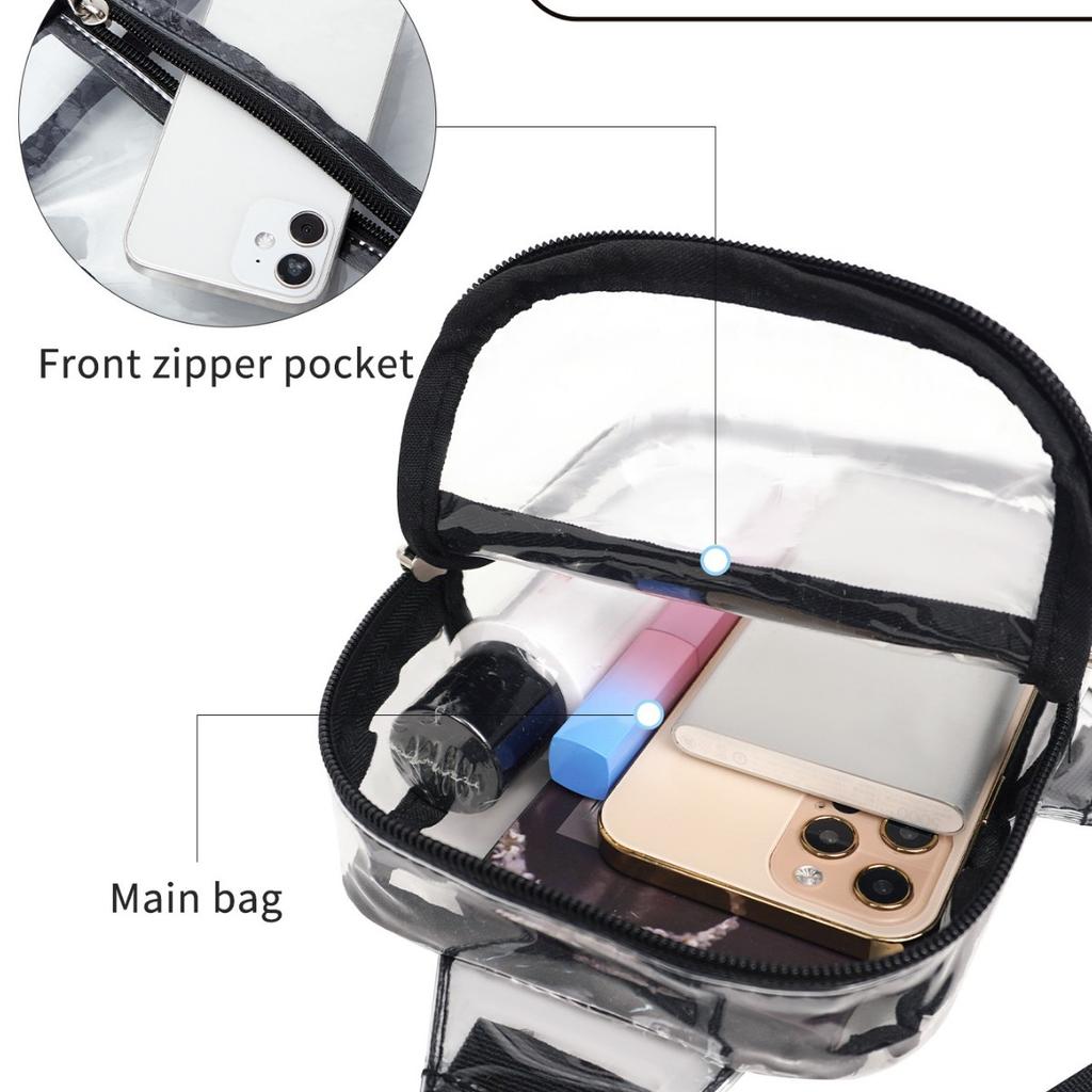 Fashion Casual Women's Single Shoulder Chest Bag Waterproof Transparent PVC Large Capacity Crossbody Bag