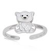 Children's Silver Ring 'Polar Bear' White (rhodium) - 9x8 Mm