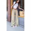 JYL TS Women Micro Flare Denim Pants, Low Waist, Straight Horseshoe Cut, For Summer Street Ladies