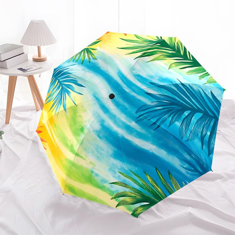 1pc Tropical Beach Automatic Open/close Folding Umbrella, Compact Portable Travel Umbrella, Cute Umbrella, Durable Construction yy260328016