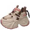 Fashion Autumn Winter Chunky Sneakers Women Lace Up Platform Sports Shoes Woman Goth Thick Bottom High Heels Female 7CM Wedges Sneakers