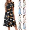 Women's Fashion Short Sleeve Vintage Printed Dress Cosplay Party Evening Dress