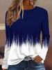 Women's T-Shirts Spring and Autumn Color Blocking Pattern Female Vintage Clothing 3D Print Tees Oversized T-Shirts Loose Tops