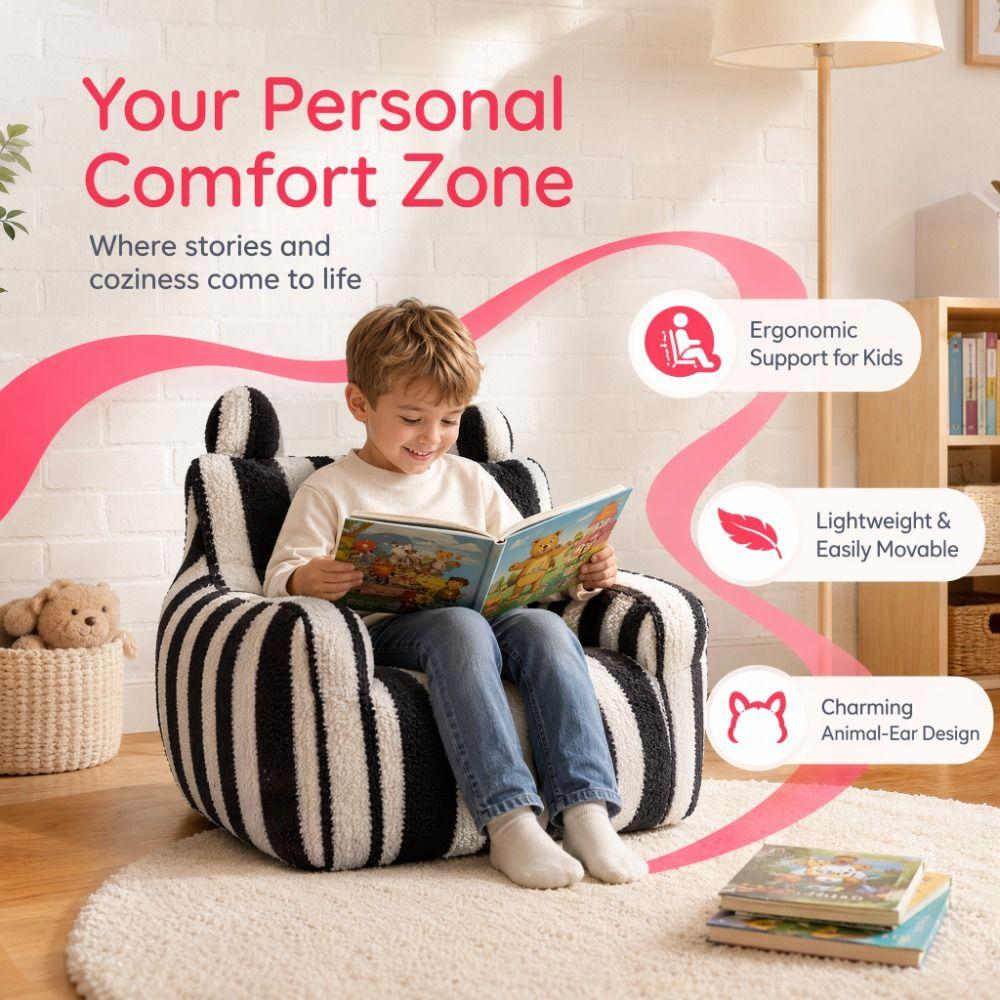 Storage Bag Children's Bear Sofa Soft Fabric Kids Sofa Chair Gentle Fabric Lazy Sofa Living Room