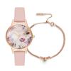 Authorized Dealer [OLIVIA BURTON] Olivia Burton Watch Women's OBGSET133 Sunlight Florals Midi Dusty Pink Blush Sunray Rose Gold & Lucky Bee Chain