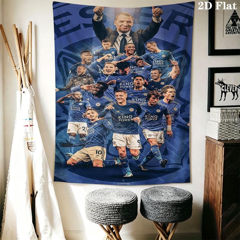 MCFC poster Wall Hanging Printed Fabric Blanket Decorative Tapestries for Bedroom Living Room Home Decor