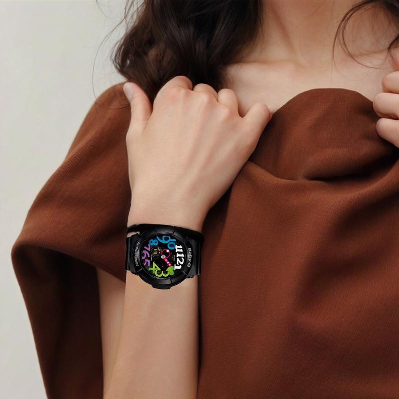 Casio BABY-G многофункциональные модные контрастные цвета милые часы-диск кварцевый механизм ремешок из смолы японские и корейские часы женские BGA-131-1B2