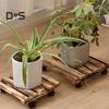 Деревянная подставка для растений с колесами, грузоподъемность 40 кг, многоцелевая подставка для цветочных горшков с фиксируемыми на 360° колесами для использования в помещении и на открытом воздухе