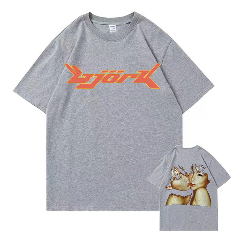 1990 Bjork Heavy Concert Vintage Tshirt Hip Hop Music Album Double Sided Print Oversized Tshirt Men Women Fashion Casual Tees