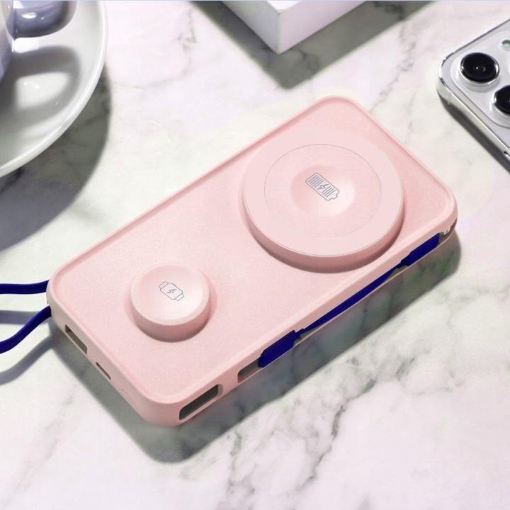 Powerbank 3Mk Pastelup Do Magsafe, 1X Usb-C, 1X Usb-A, 1X Lightning, 10 000Mah, 22,5W, Różowy