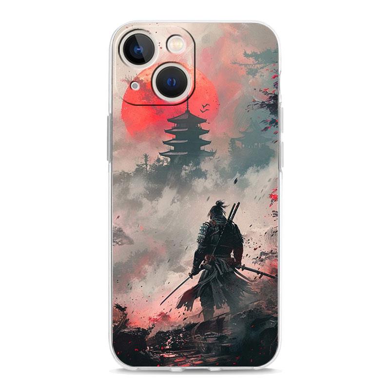 Чехол для iPhone 17 Чехлы iPhone Air 16 15 12 13 14 Pro Max 7 8 Plus 16Pro iPhone11 Чехол Японский Бусидо Самурай