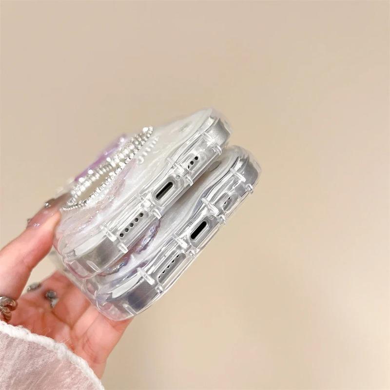 Diamond Bling Glitter Butterfly 3D Phone Case For iPhone 14 13 12 11 15 Pro Max X XR XS Silicone Love Heart Makeup Mirror Cover