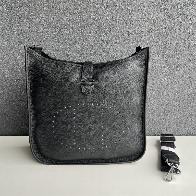 New Genuine Leather Top Layer Cowhide Lychee Pattern Men's And Women's Universal Hollow Crossbody Bag Genuine Leather Women's Bag