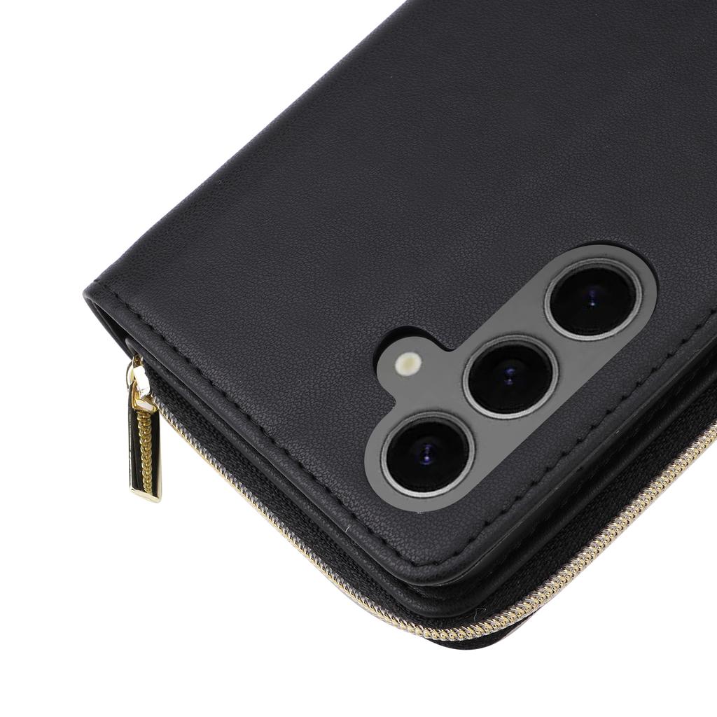 R20 For Samsung Galaxy S24+ Case Zipper Wallet PU Leather Stand Phone Cover