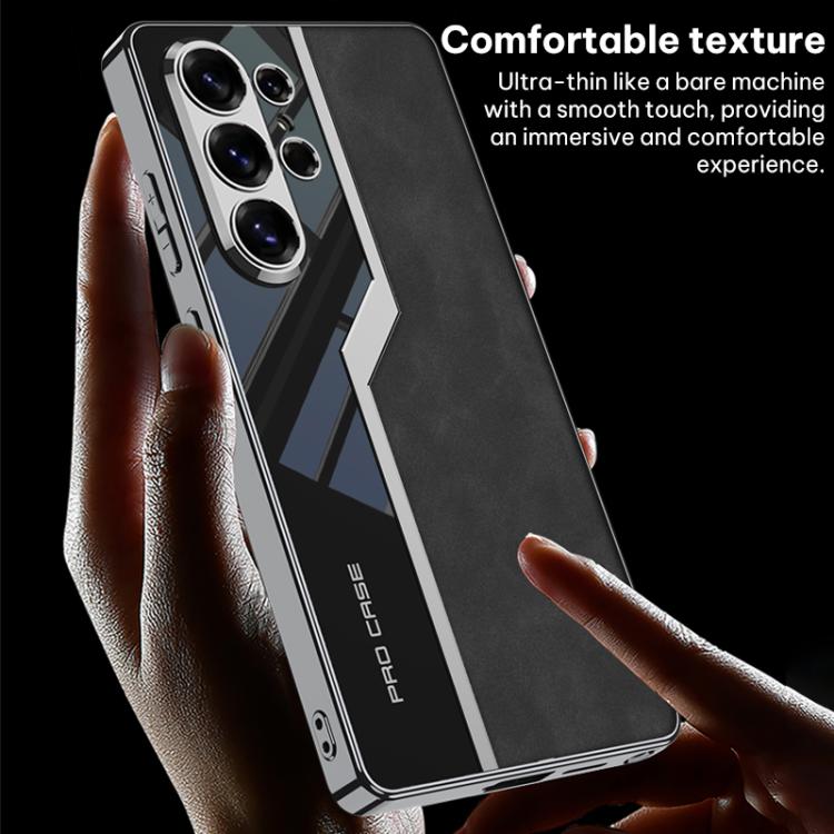 Plating TPU Leather Supercar Frosted Full Coverage Phone Case For Samsung Galaxy S26 Ultra 5G, Stylish Anti-Scratch Protective Cover