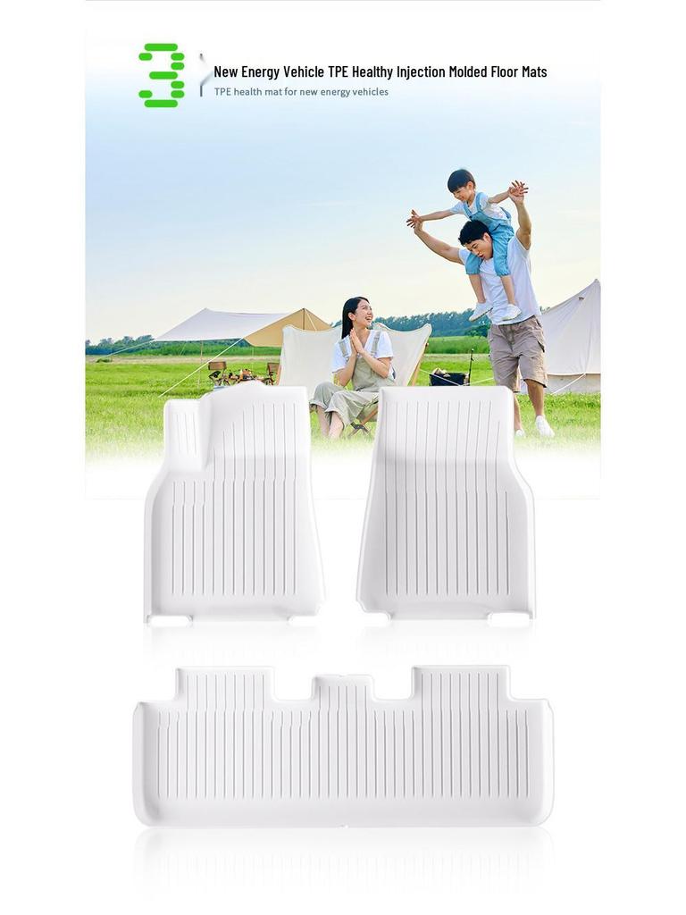 Custom TPE Car Mats for 2023 Tesla Model 3/Y - White Gray