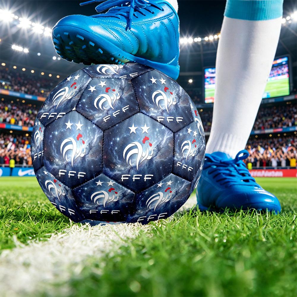 France Football Напечатанный Размер 5 Футбольный Мяч Износостойкий Стандартный Тренировочный Мяч для Взрослых Подарок для Фанатов для Матчей в Помещении и на Открытом Воздухе Спортивный
