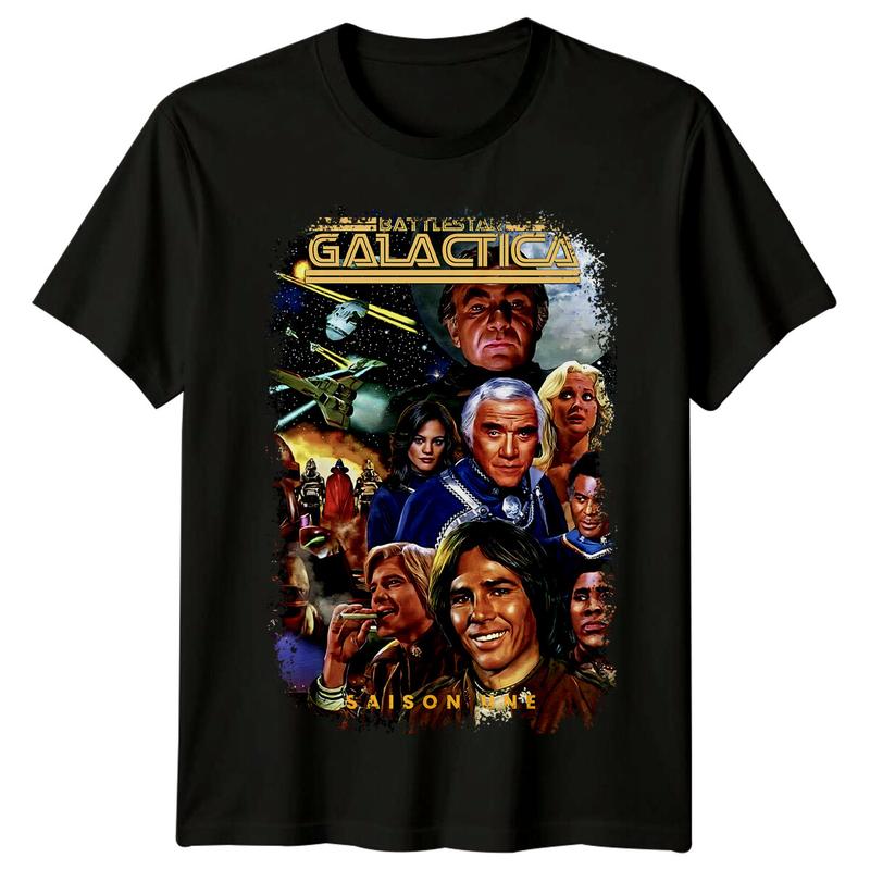 Battlestar Galactica (1978) Season 1 Movie Poster Inspired Unisex T-Shirt Retro 80s Tee