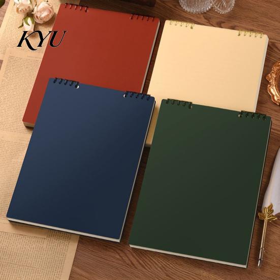 Student Study Supplies Top Bound Spiral Notebook, Premium Anti-bleed Paper Diary Book, White Notepad Portable A5 for Office School And Planning