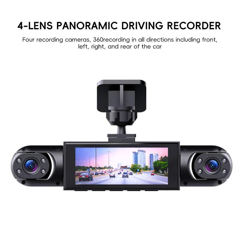 New 4 Lens 360° Car Camera Panoramic Dash Cam 1080P HD Recording 3/4Channel Front Left Right Rear View DVR Car Security System