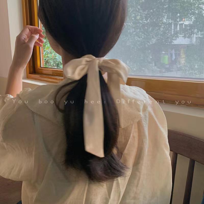 Голубое кружевное кольцо-бантик для волос - корейский аксессуар для волос в стиле феи