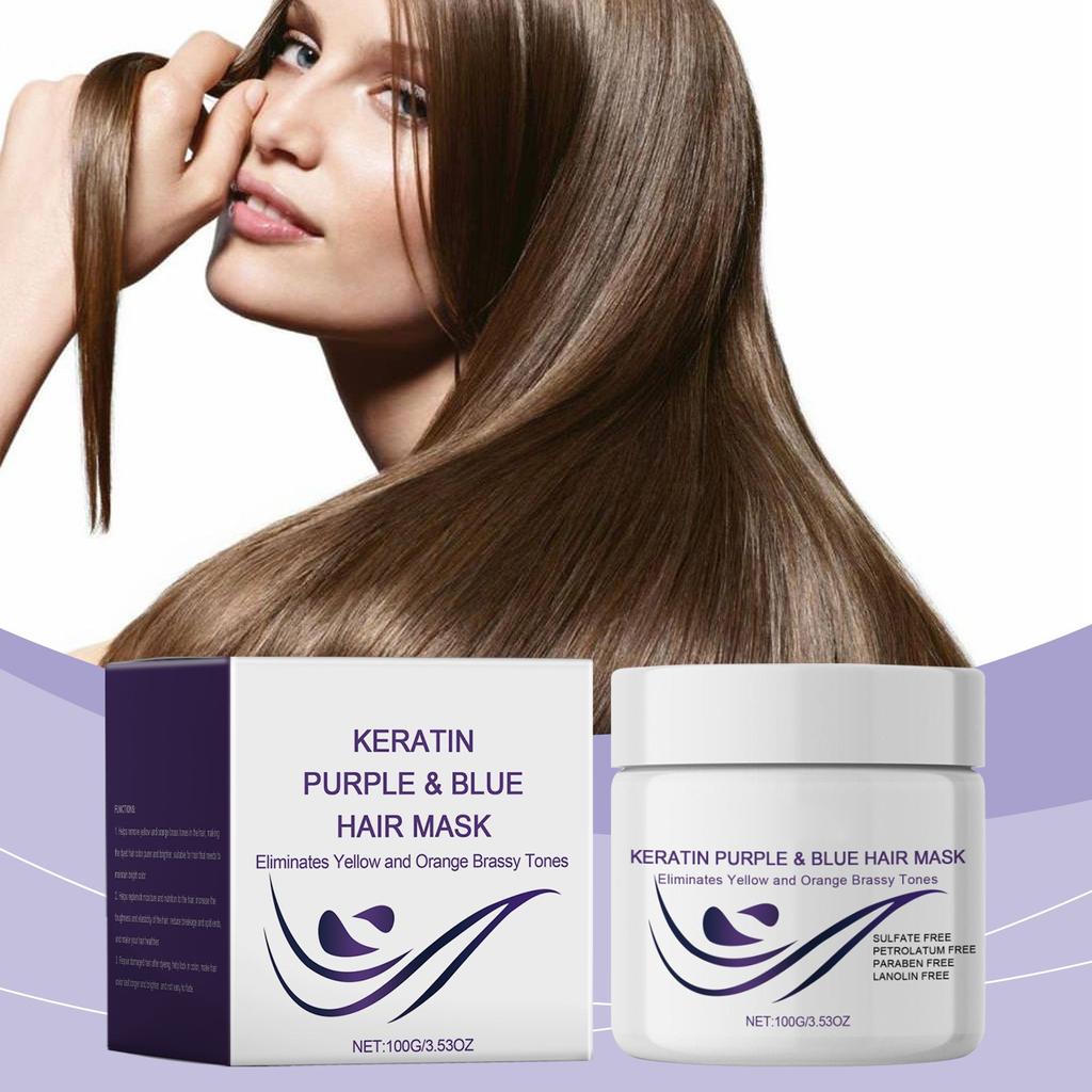 Маска для волос Keratin Purple питает, увлажняет и защищает волосы с помощью мягкой увлажняющей и блестящей маски для волос